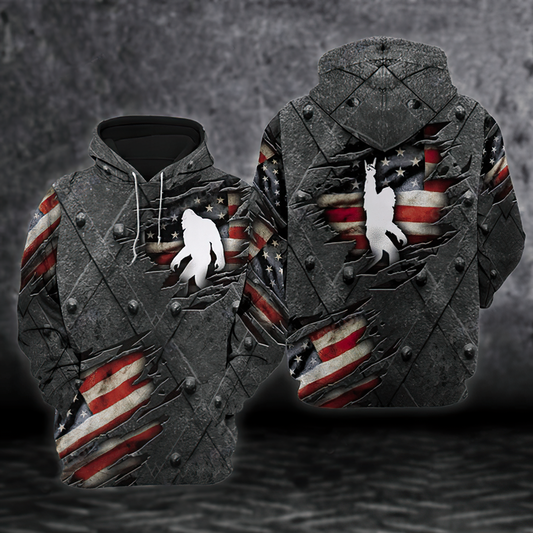 Bigfoot Usa Flag Pattern Art – 3D Hoodie