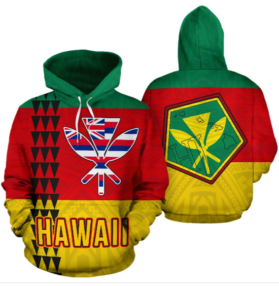 Hawaii Kanaka Flag Art - 3D Hoodie