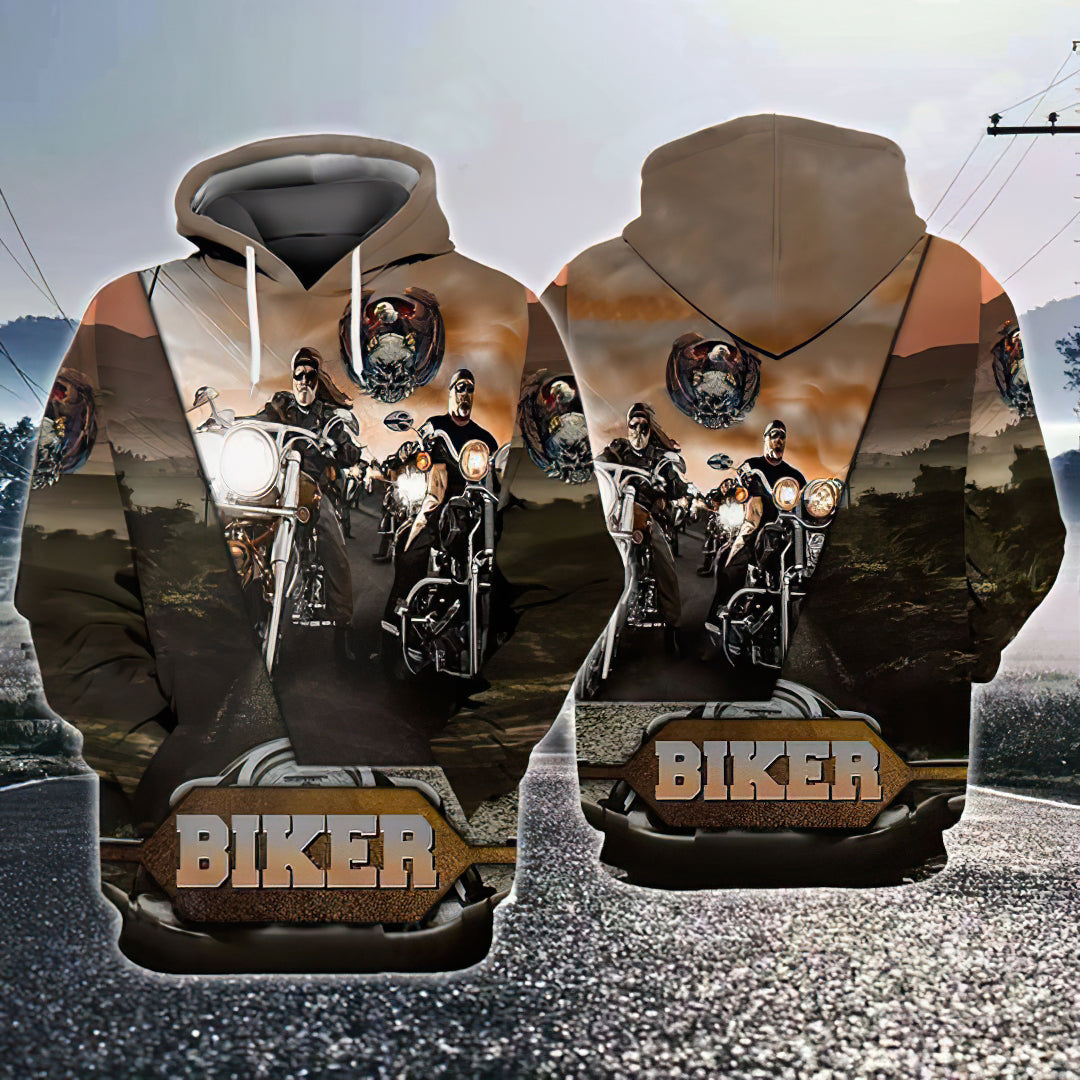 Vintage Biker Cool Style - 3D Hoodie