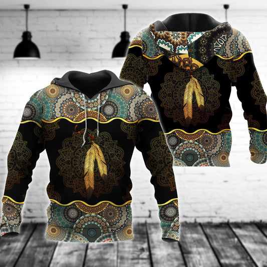 Native Inspired Peace Life Love Art - 3D Hoodie