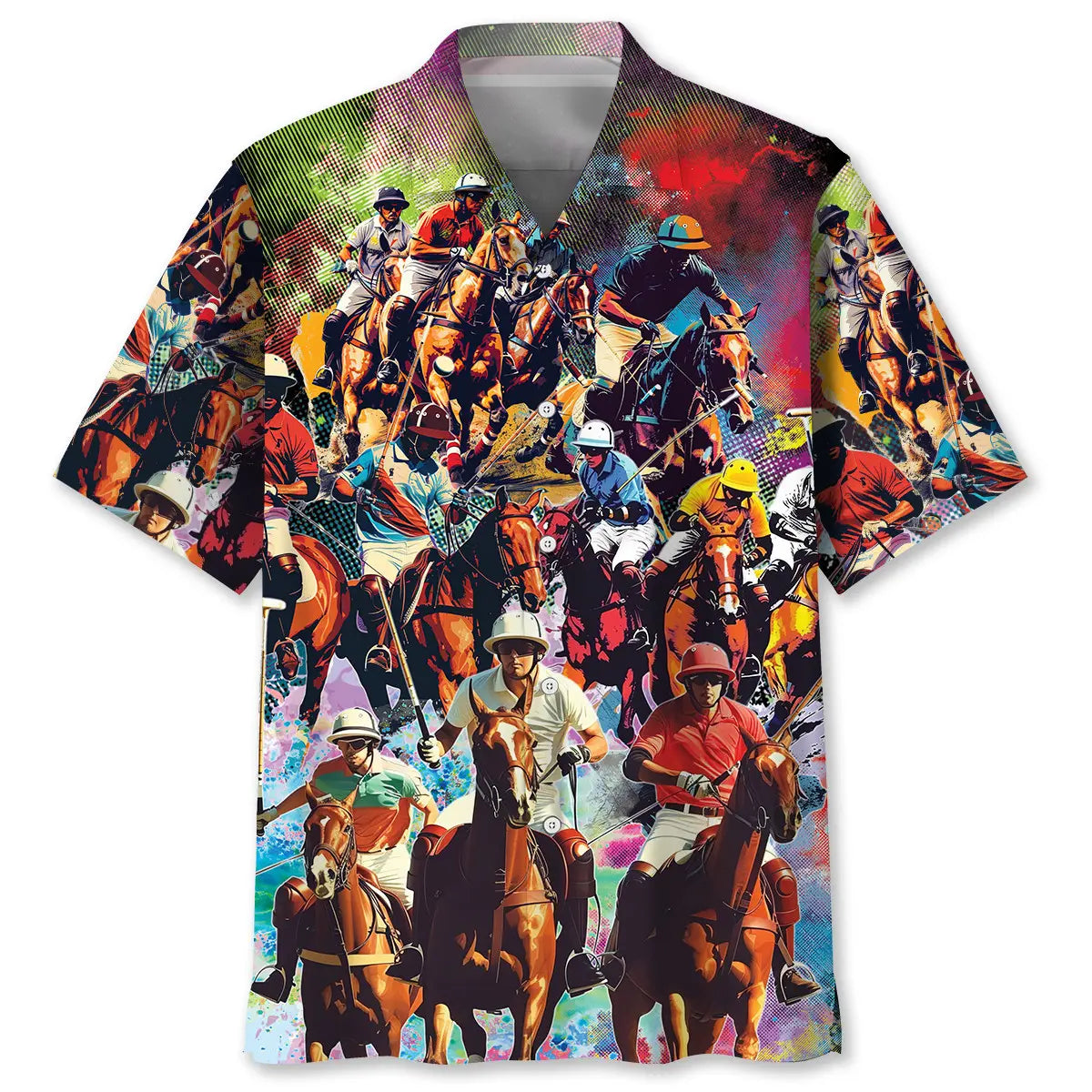 Hawaiian Shirt / Adults / S Horse Polo Sport Hawaiian Shirt