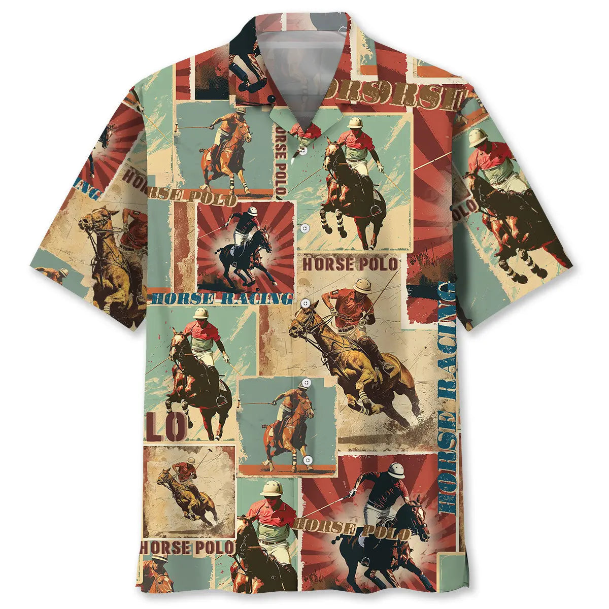 Hawaiian Shirt / Adults / S Horse Polo Sport Retro Magazine Hawaiian Shirt