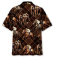 Horse Racing Brown Striped Hawaiian Shirt