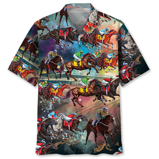 Hawaiian Shirt / Adults / S Horse Racing Color Hawaiian Shirt