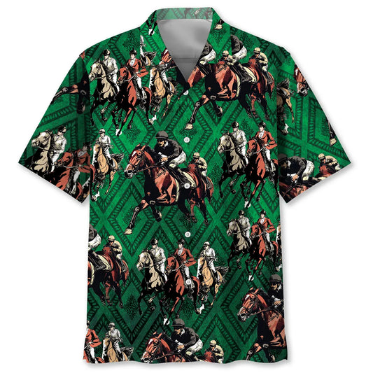 Hawaiian Shirt / Adults / S Horse Racing Old Century Hawaiian Shirt