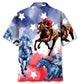 Horse Racing Watercolor Hawaiian Shirt