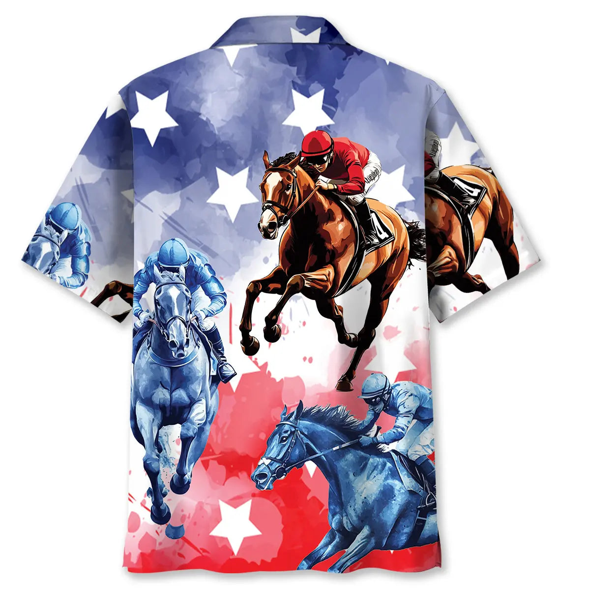 Horse Racing Watercolor Hawaiian Shirt