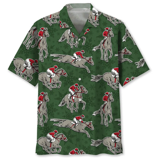 Hawaiian Shirt / Adults / S Horse Riding Christmas Hawaiian Shirt