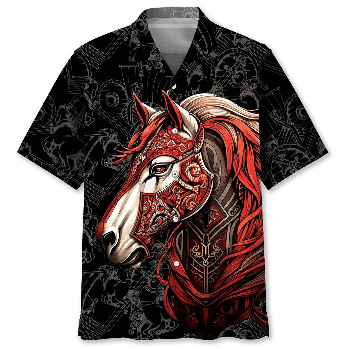 Hawaiian Shirt / Adults / S Horse Viking Hawaiian Shirt