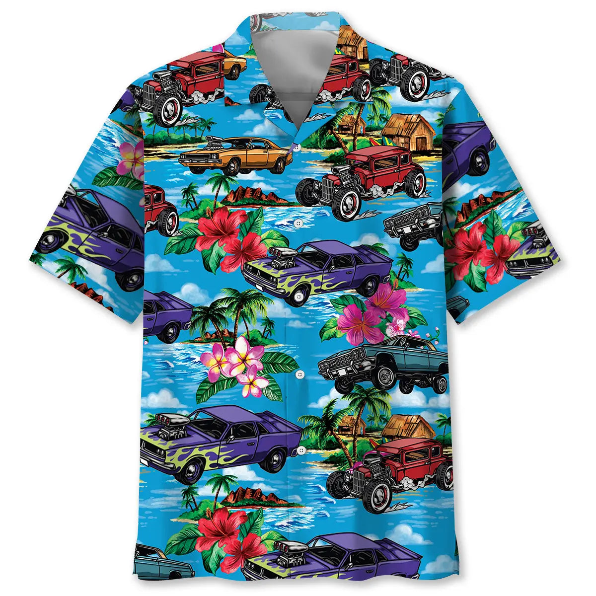 Hawaiian Shirt / Adults / S Hot Rod Beach Hawaiian Shirt