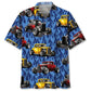 Hawaiian Shirt / Adults / S Hot Rod Blue Fire Hawaiian Shirt