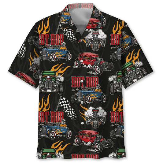 Hawaiian Shirt / Adults / S Hot Rod Classic Car Hawaiian Shirt
