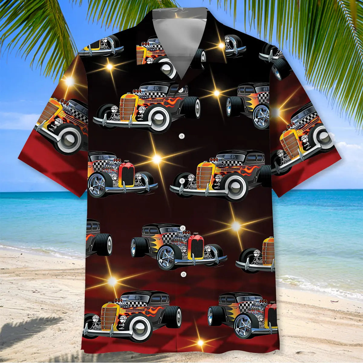 Hot Rod Classic Red Hawaiian Shirt
