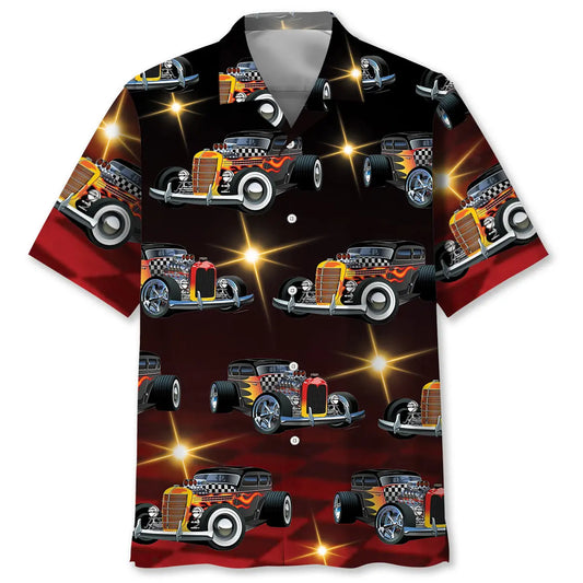 Hawaiian Shirt / Adults / S Hot Rod Classic Red Hawaiian Shirt