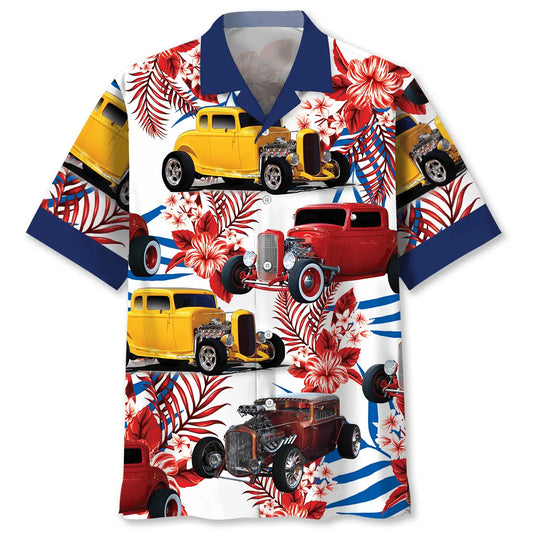 Hawaiian Shirt / Adults / S Hot Rod Hawaiian Shirt Red