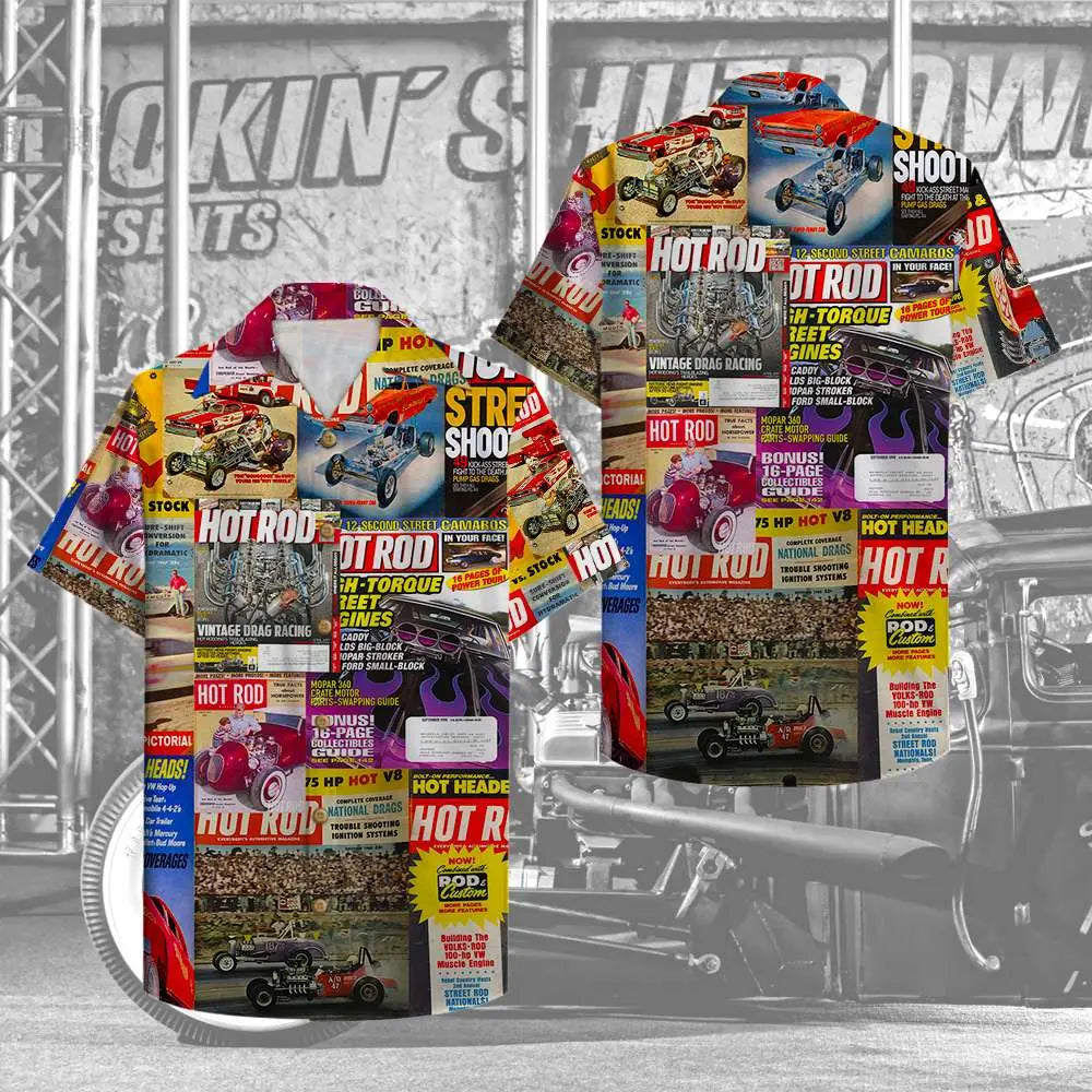Hot Rod Magazine Unisex Hawaiian Shirt Aloha Shirt