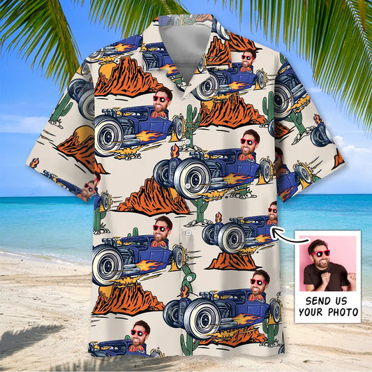 Hawaiian Shirt / Adults / S Hot Rod Racing Desert Custom Photo Hawaiian Shirt