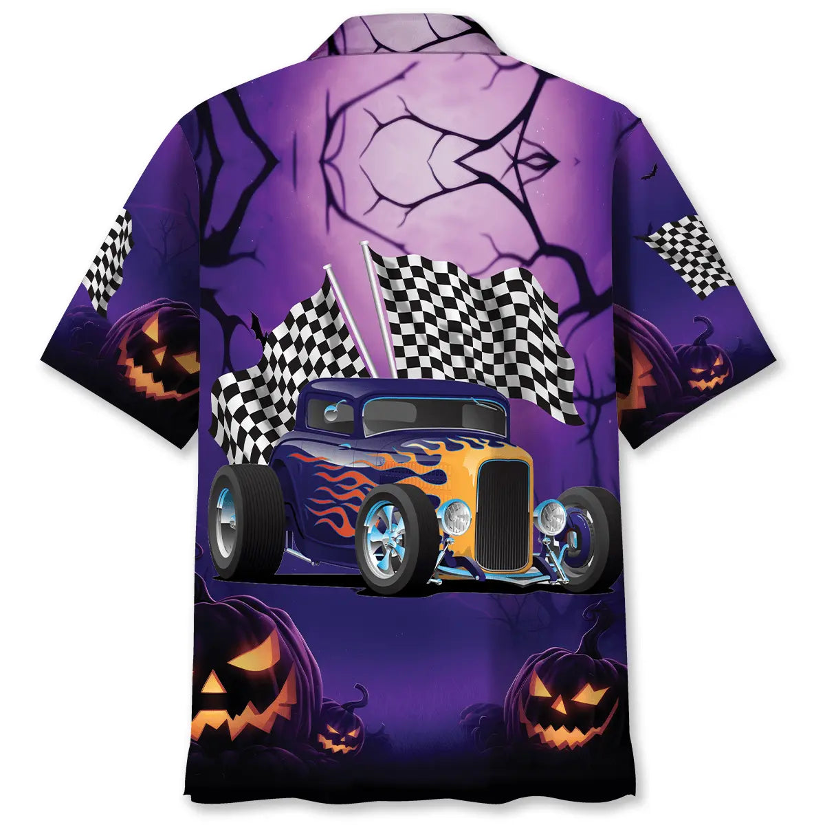 Hot Rod Racing Halloween Night Hawaiian Shirt