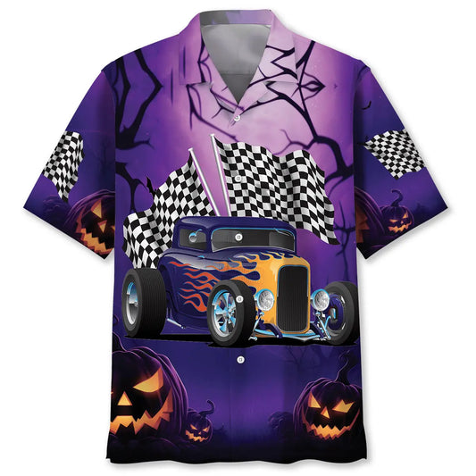 Hawaiian Shirt / Adults / S Hot Rod Racing Halloween Night Hawaiian Shirt