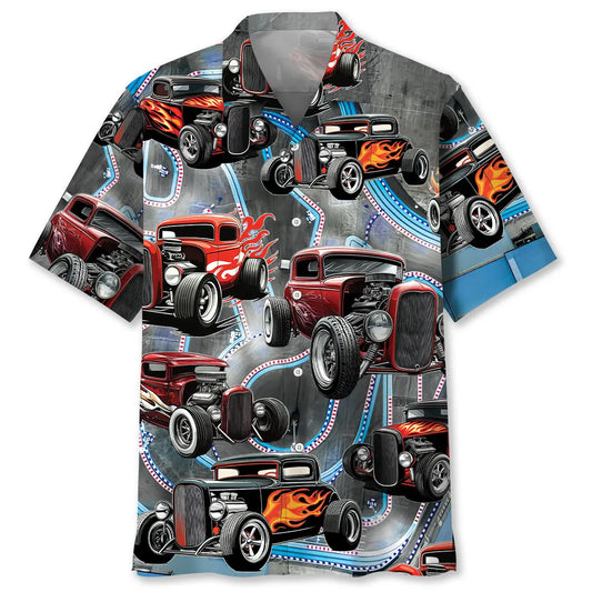 Hawaiian Shirt / Adults / S Hot Rod Racing Hawaiian Shirt