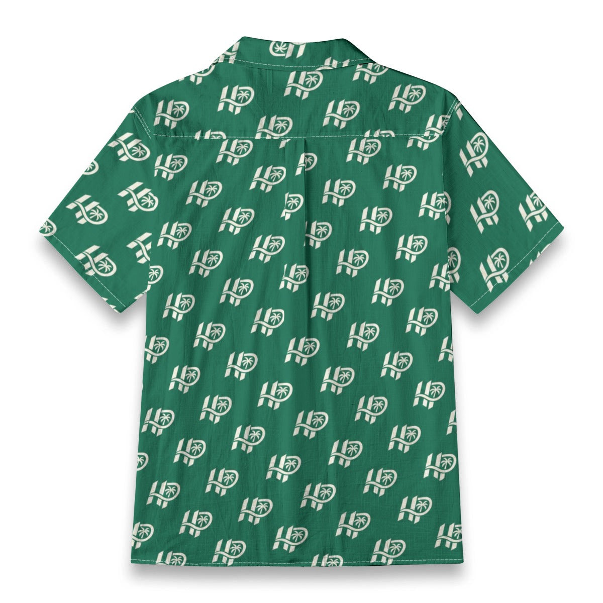 Men's HP Signature Monogram Hawaiian Shirt – Emerald & Cream