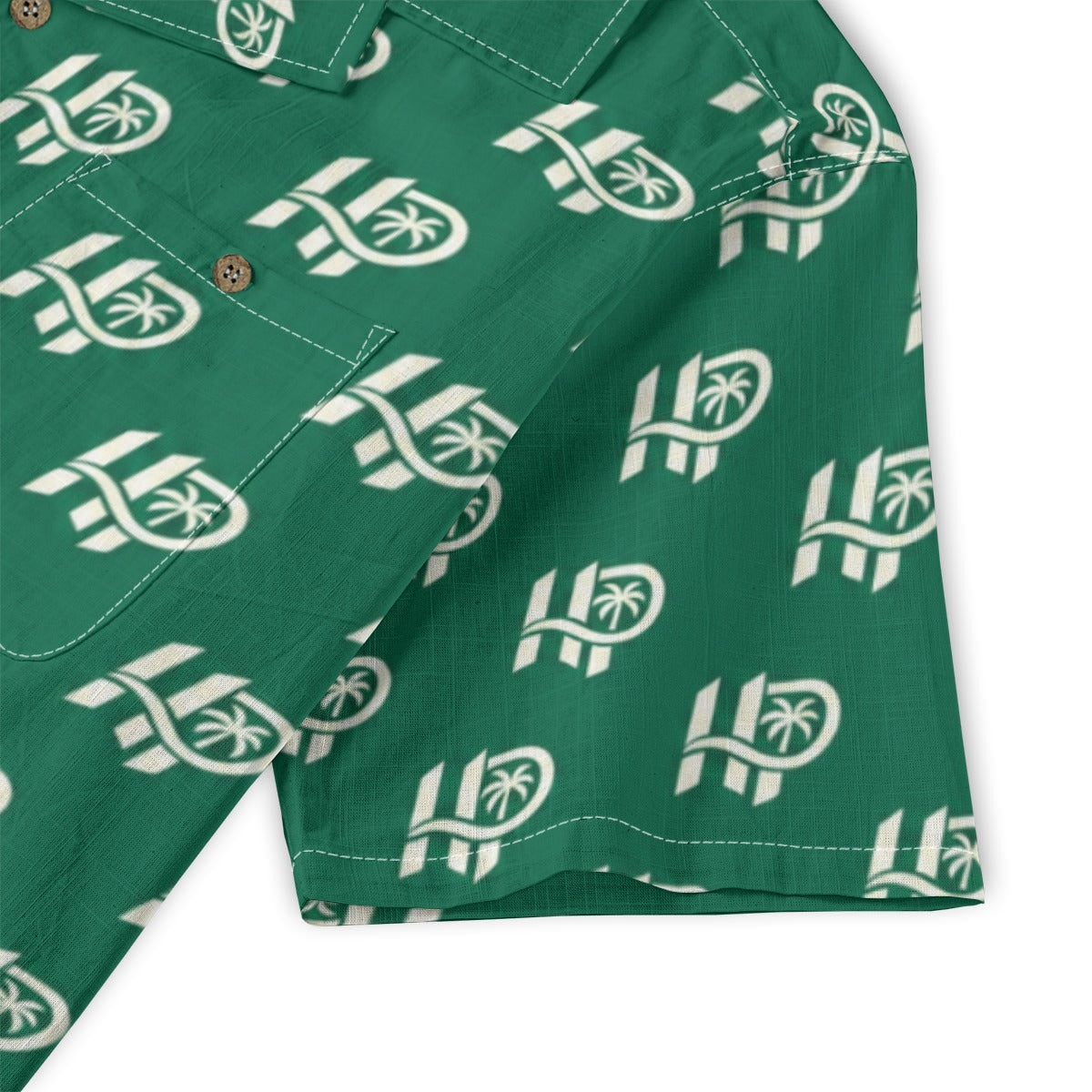Men's HP Signature Monogram Hawaiian Shirt – Emerald & Cream