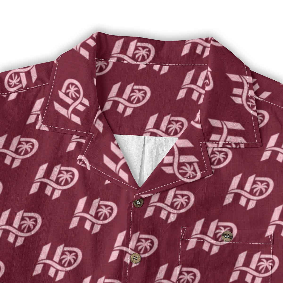 Men's HP Signature Monogram Hawaiian Shirt – Burgundy & Blush