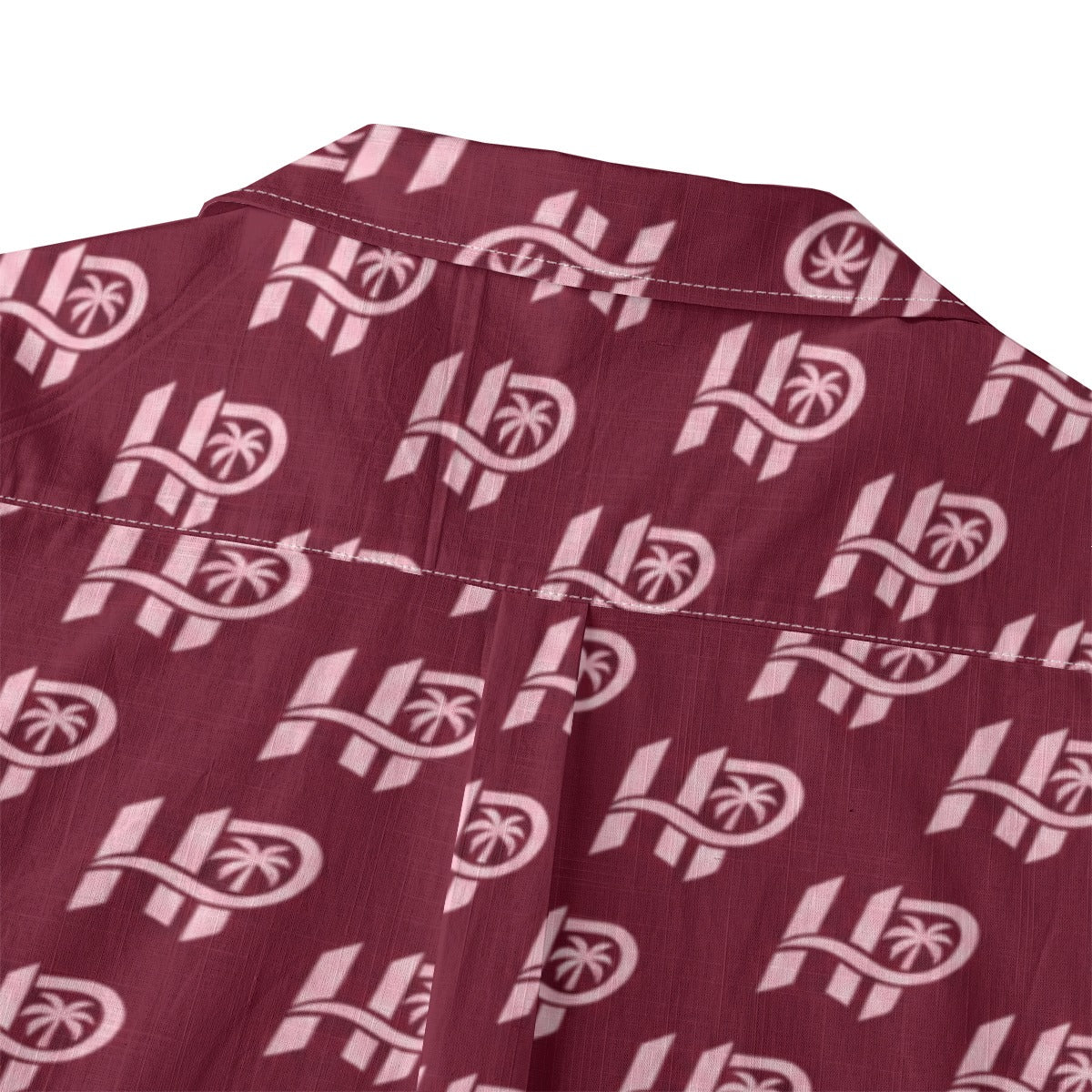 Men's HP Signature Monogram Hawaiian Shirt – Burgundy & Blush