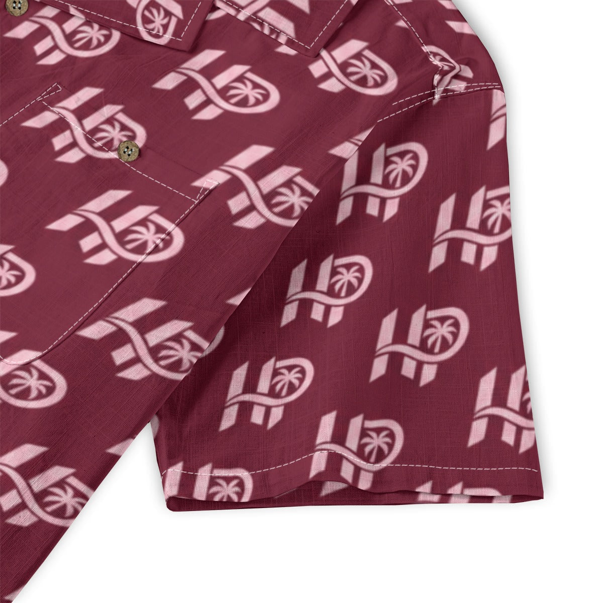 Men's HP Signature Monogram Hawaiian Shirt – Burgundy & Blush