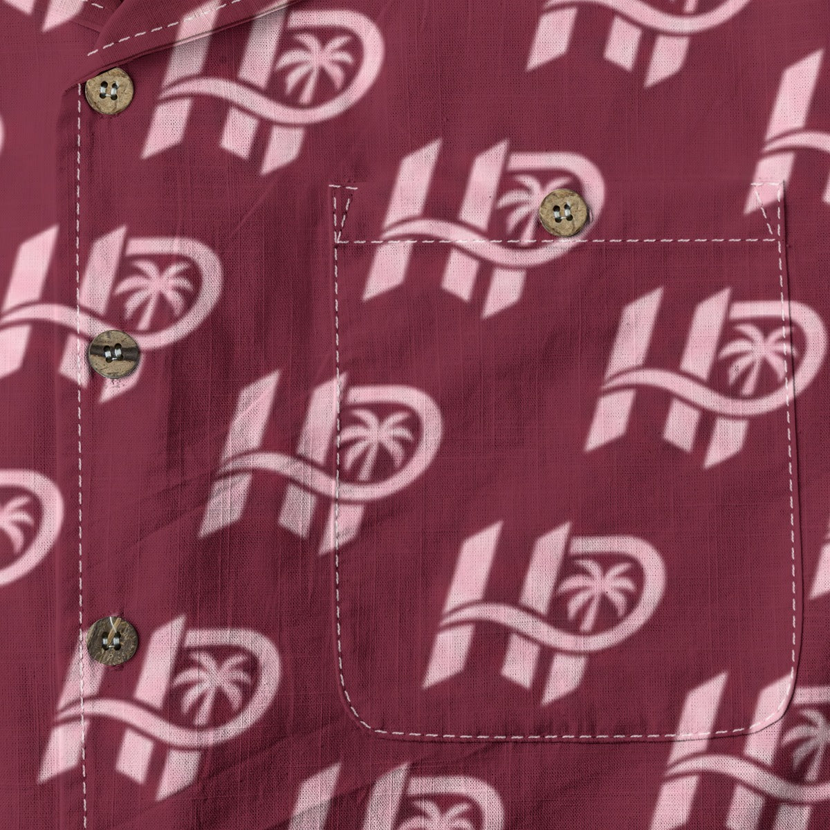 Men's HP Signature Monogram Hawaiian Shirt – Burgundy & Blush