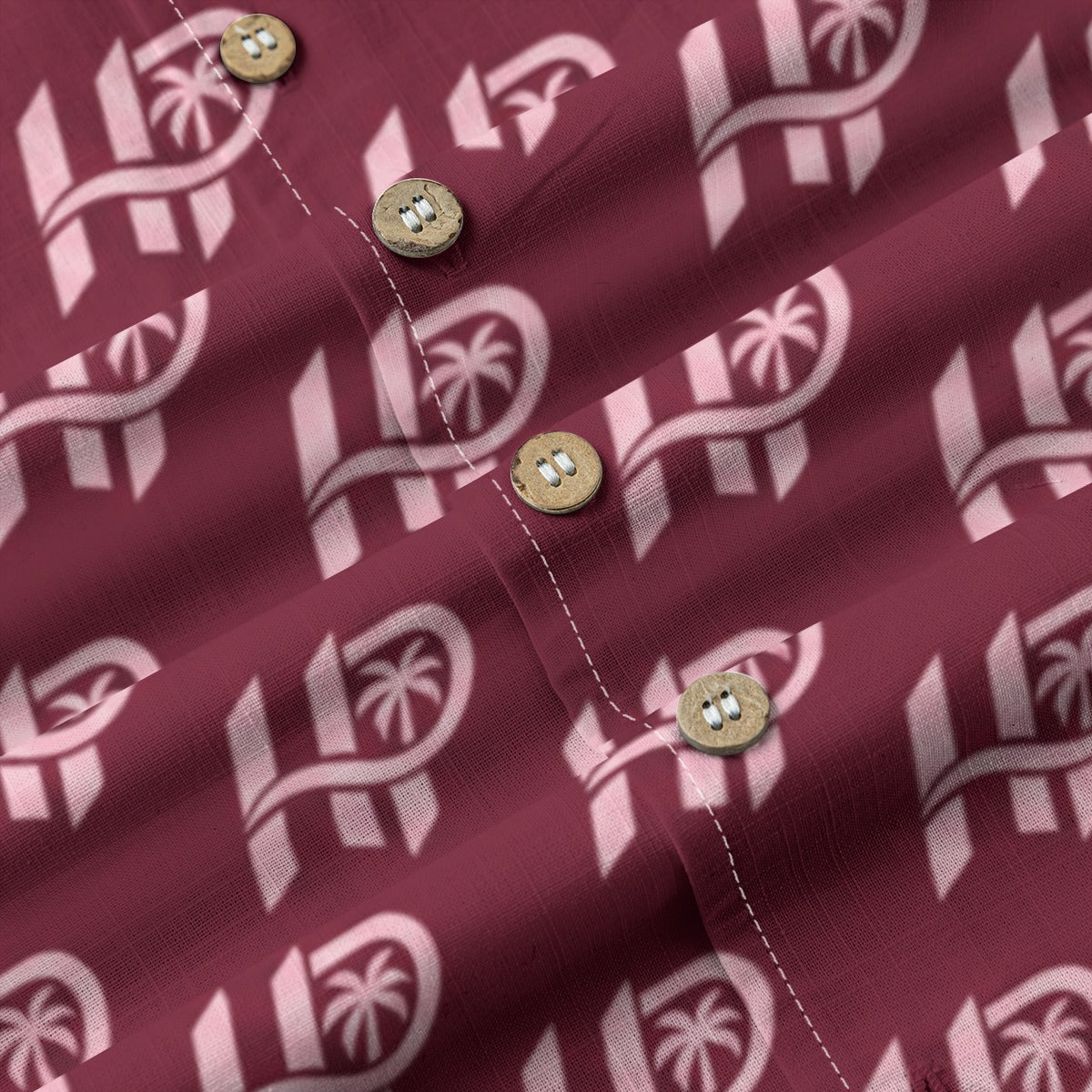Men's HP Signature Monogram Hawaiian Shirt – Burgundy & Blush