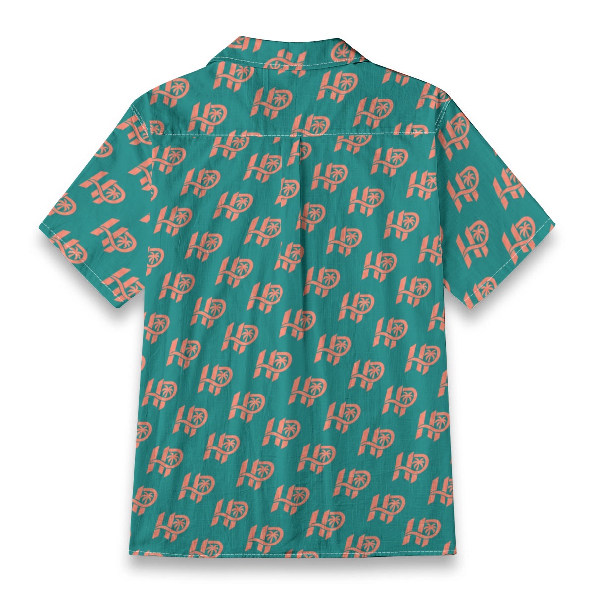 Women's HP Signature Monogram Hawaiian Shirt – Teal & Coral