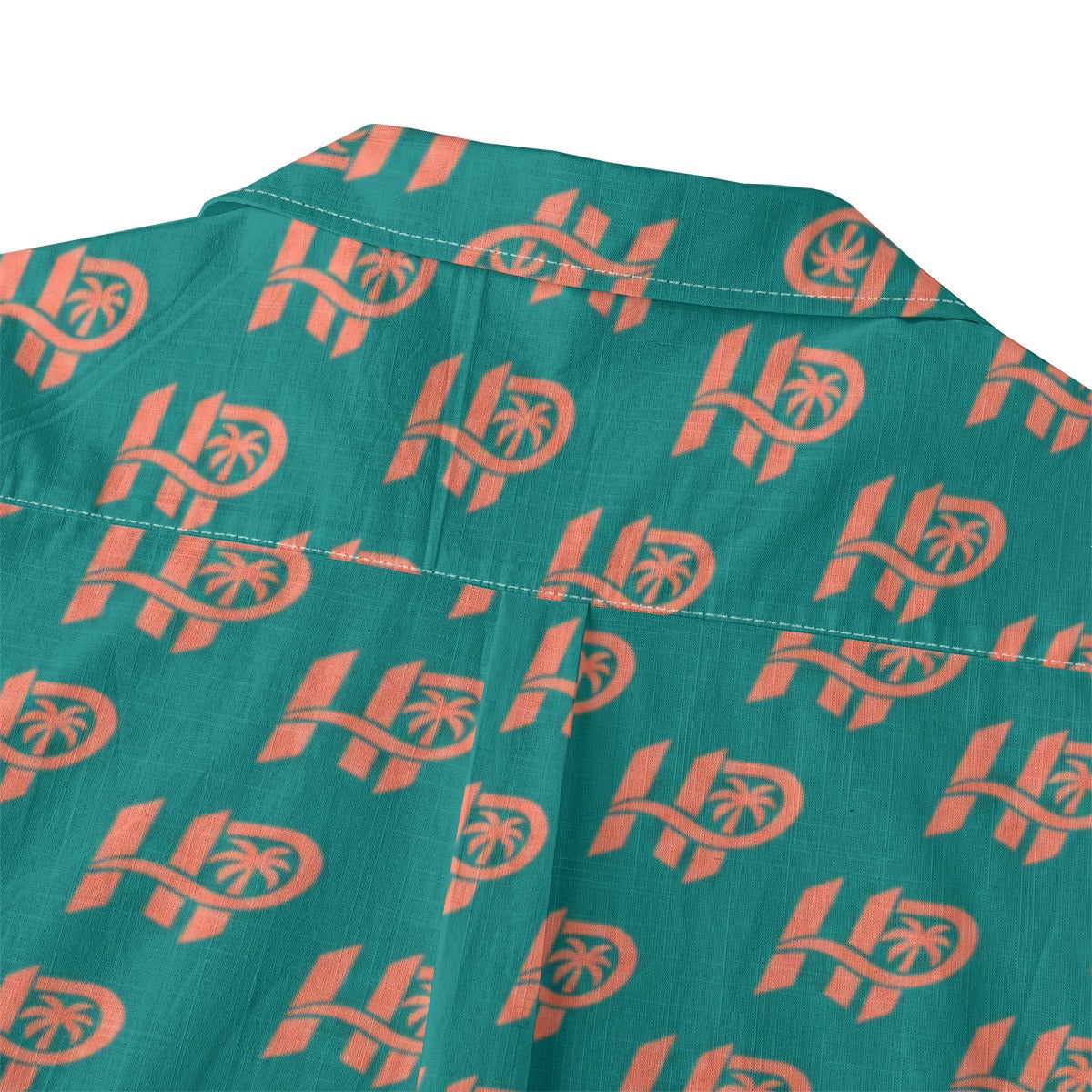 Women's HP Signature Monogram Hawaiian Shirt – Teal & Coral