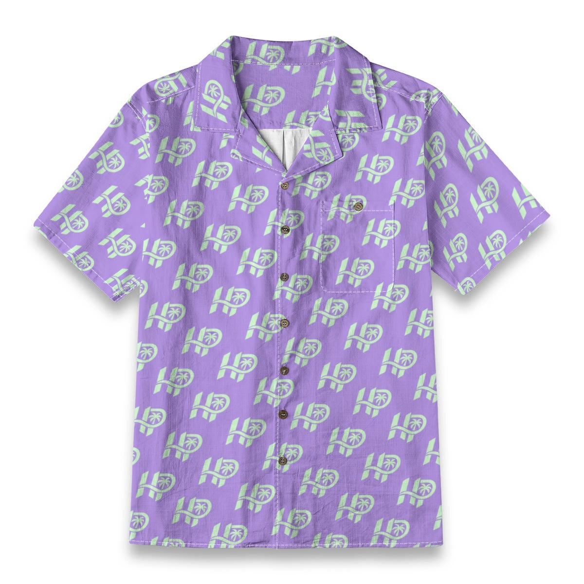 Men's HP Signature Monogram Hawaiian Shirt – Lavender & Mint