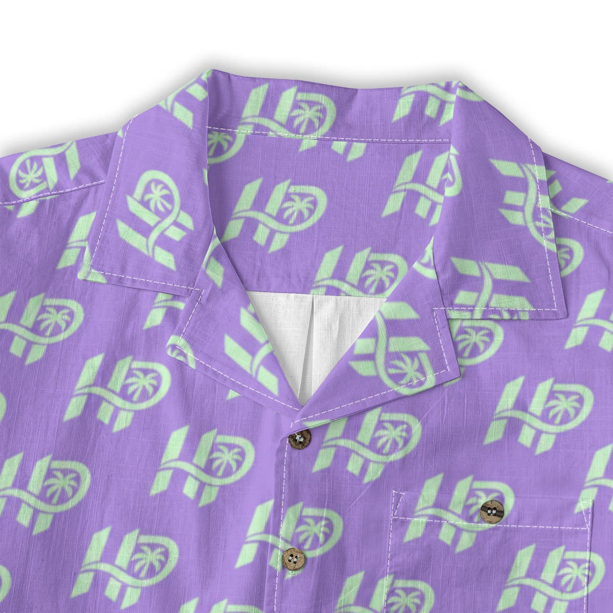 Men's HP Signature Monogram Hawaiian Shirt – Lavender & Mint