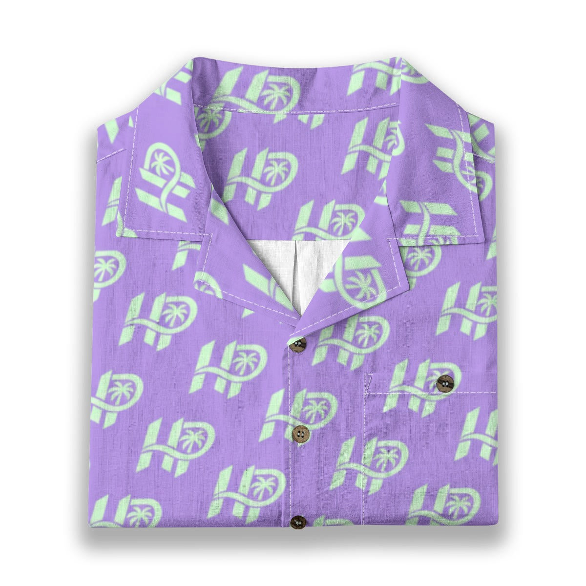 Men's HP Signature Monogram Hawaiian Shirt – Lavender & Mint