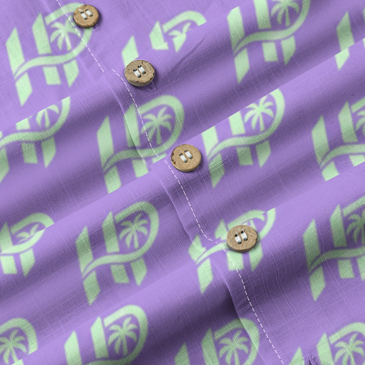 Men's HP Signature Monogram Hawaiian Shirt – Lavender & Mint