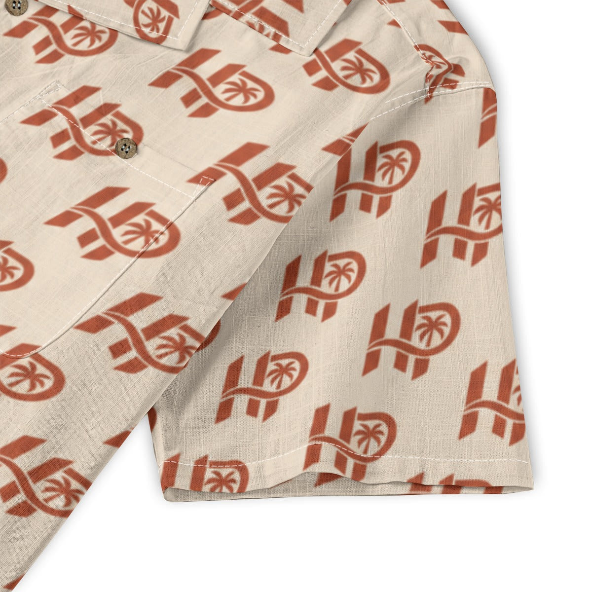 Men's HP Signature Monogram Hawaiian Shirt – Ivory & Terracotta