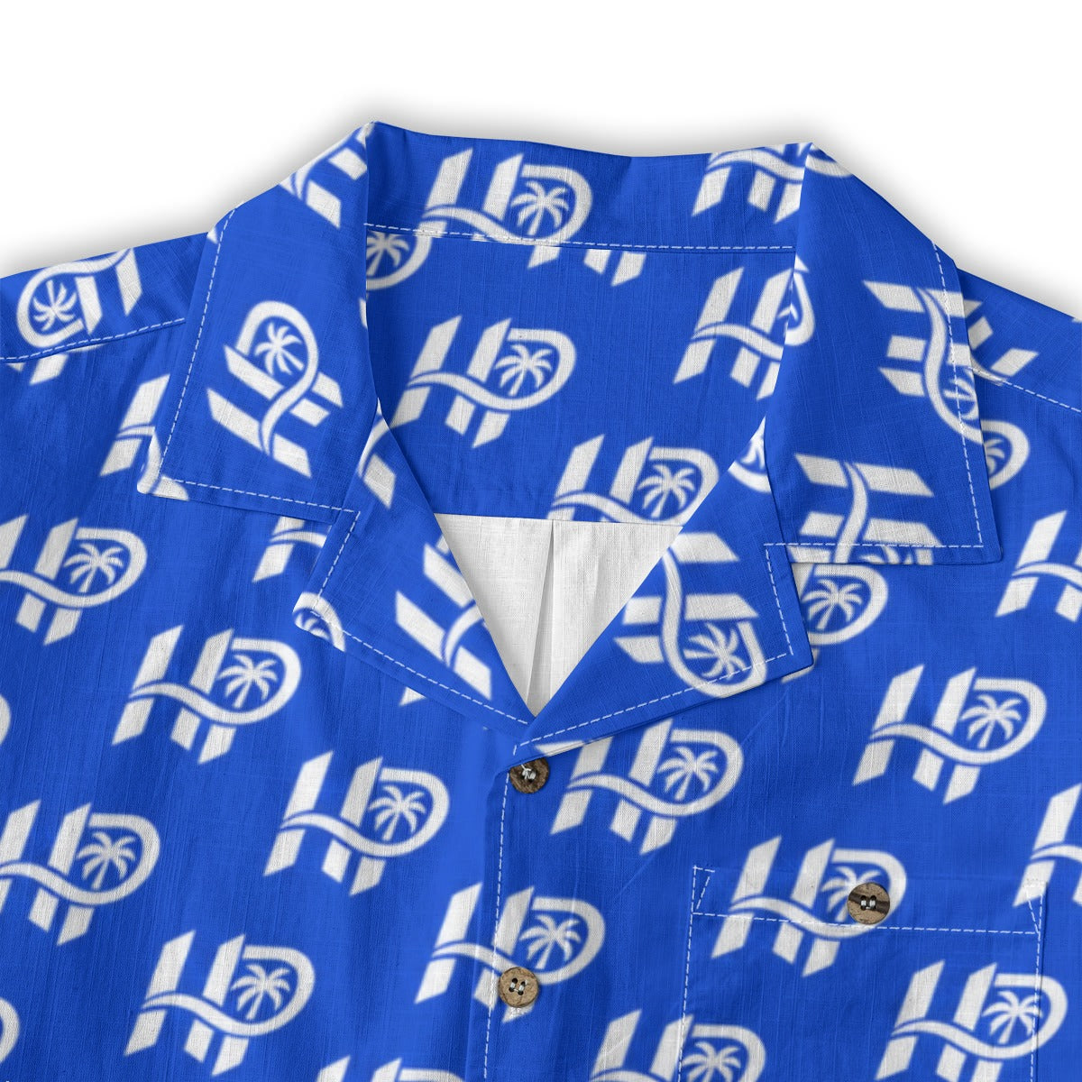 Women's HP Signature Monogram Hawaiian Shirt – Royal Blue & White