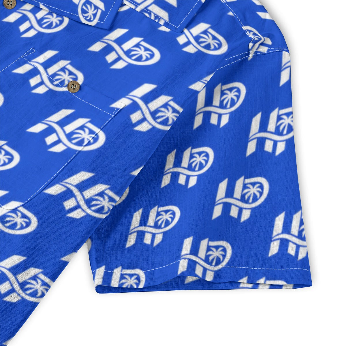 Women's HP Signature Monogram Hawaiian Shirt – Royal Blue & White