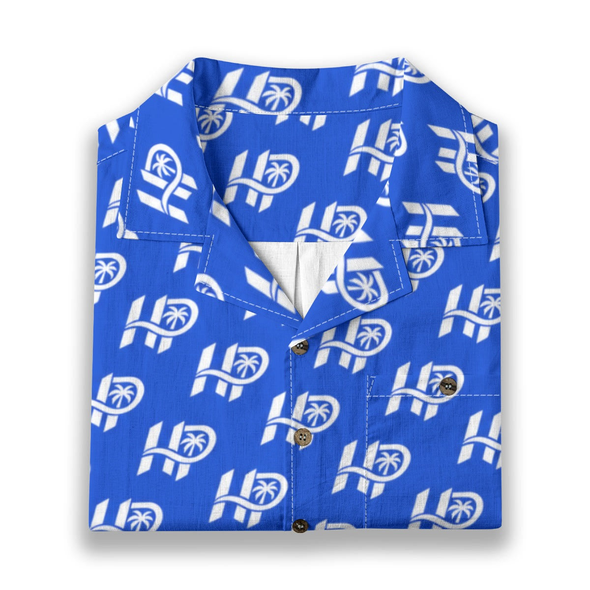 Men's HP Signature Monogram Hawaiian Shirt – Royal Blue & White