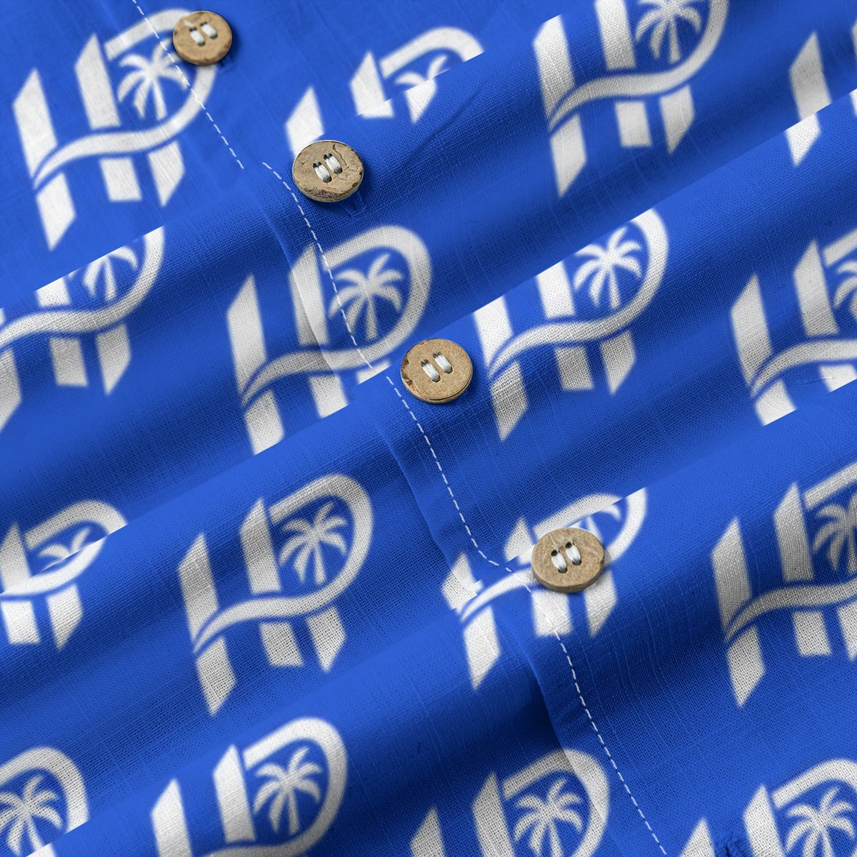 Men's HP Signature Monogram Hawaiian Shirt – Royal Blue & White
