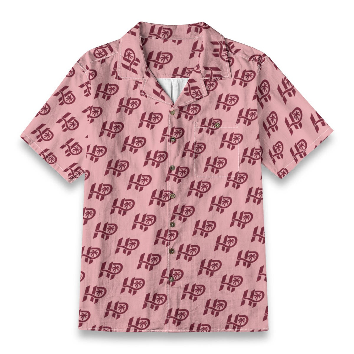 Men's HP Signature Monogram Hawaiian Shirt – Blush & Burgundy