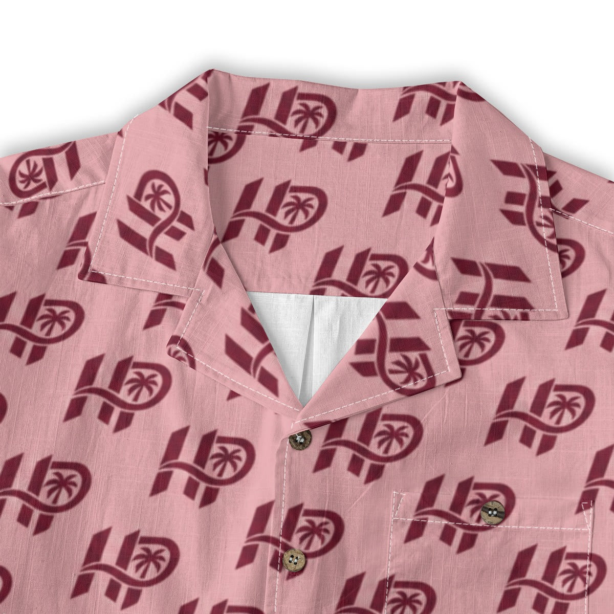 Men's HP Signature Monogram Hawaiian Shirt – Blush & Burgundy