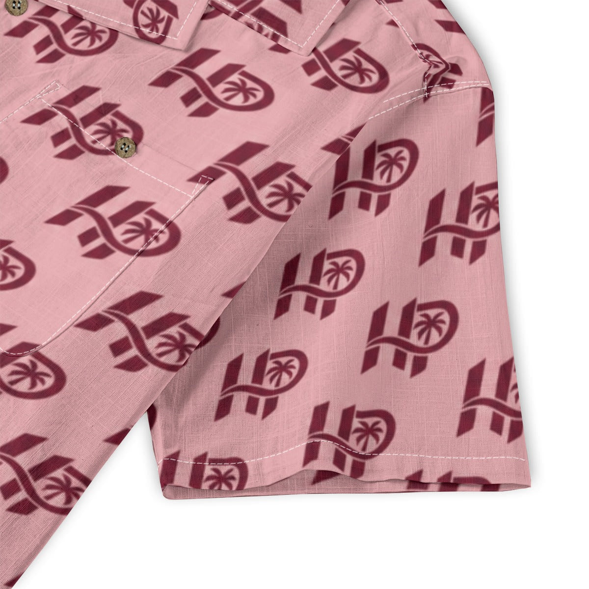Women's HP Signature Monogram Hawaiian Shirt – Blush & Burgundy