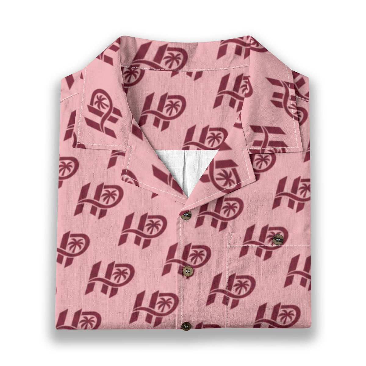 Men's HP Signature Monogram Hawaiian Shirt – Blush & Burgundy