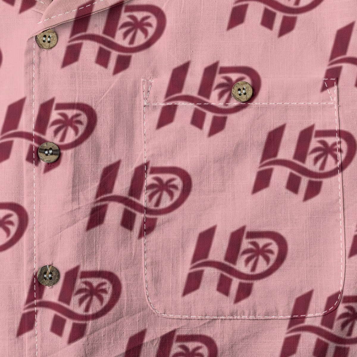 Men's HP Signature Monogram Hawaiian Shirt – Blush & Burgundy