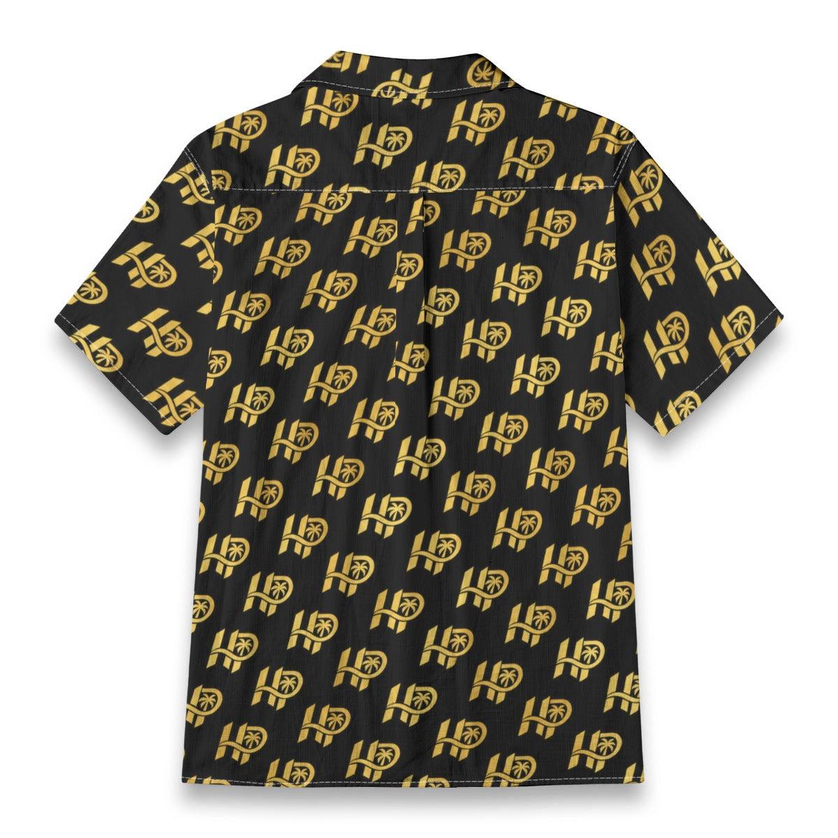 Men's HP Signature Monogram Hawaiian Shirt – Black & Gold