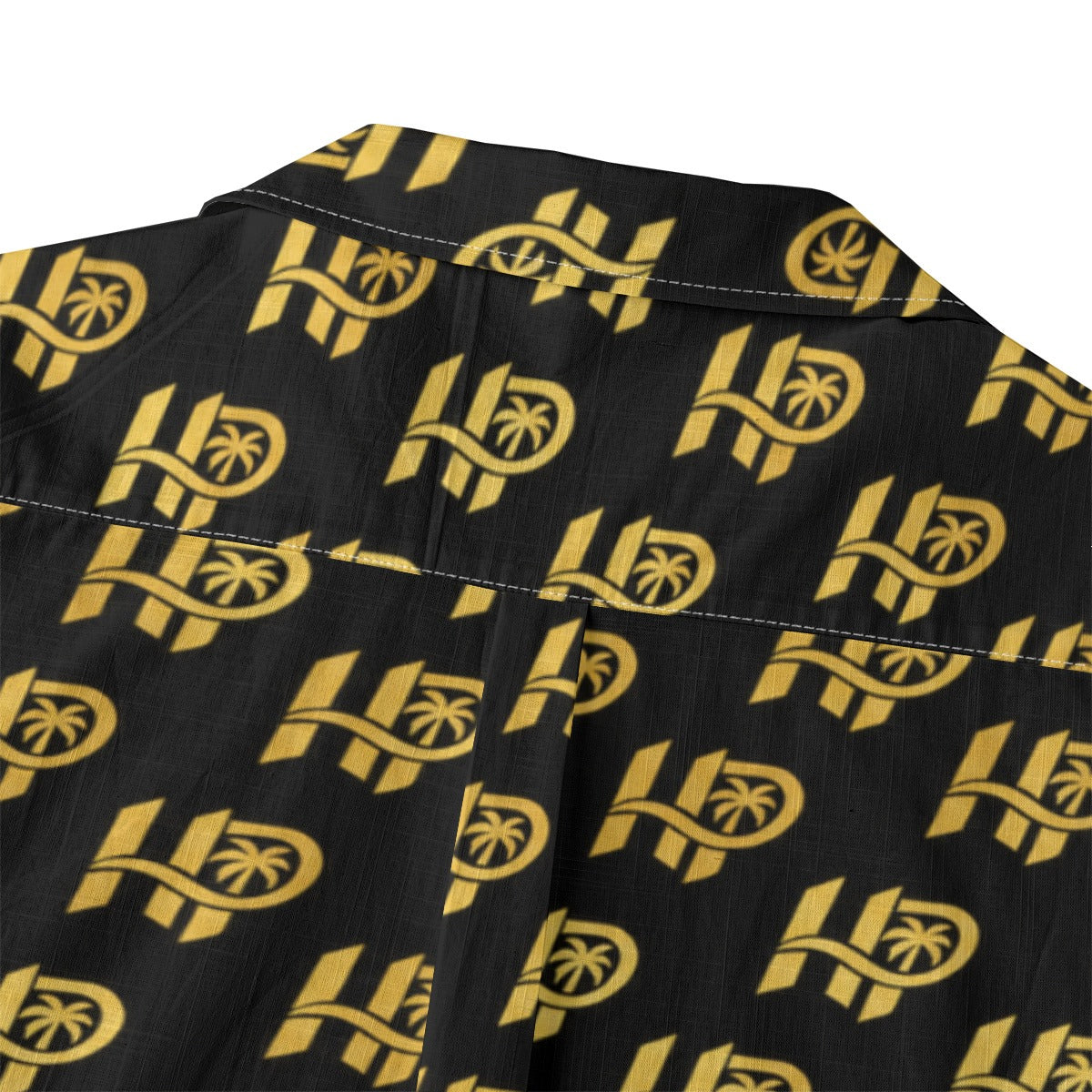 Men's HP Signature Monogram Hawaiian Shirt – Black & Gold