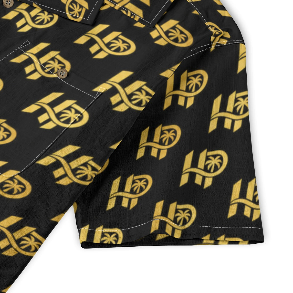Men's HP Signature Monogram Hawaiian Shirt – Black & Gold